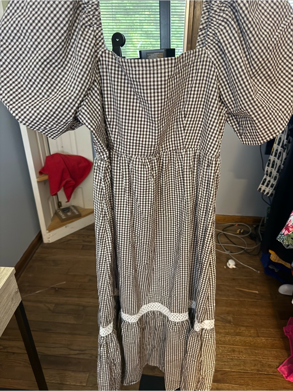 Rebellion Black and White Gingham Maxi Dress